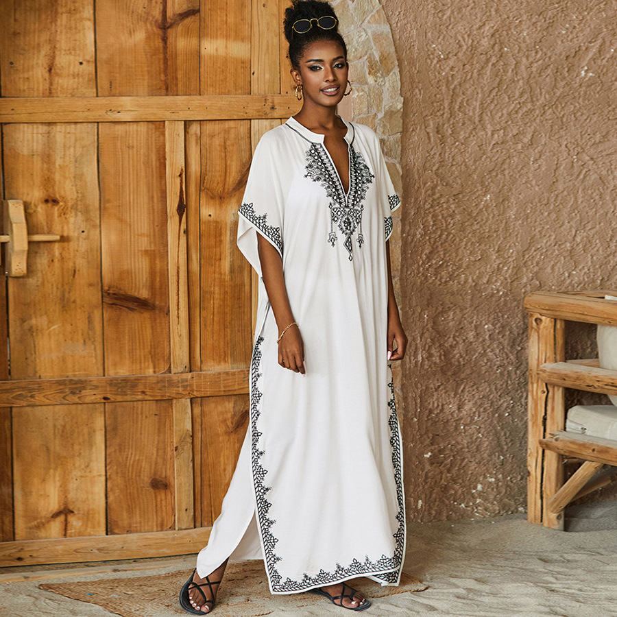 女性のための刺embroideredカフタンドレス、女性のた - Cover Up Kaftan のレビューと価格