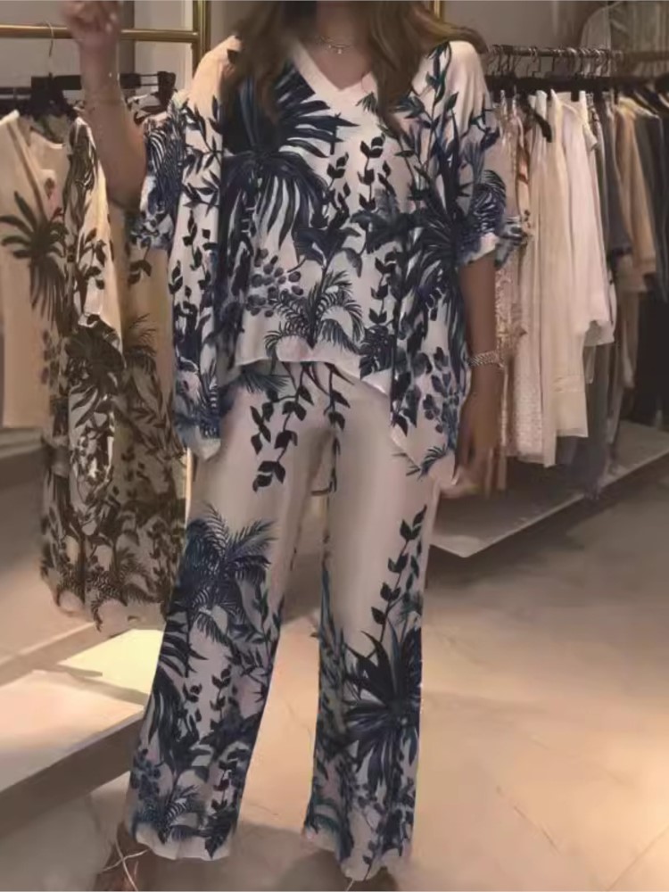 女性のためのエレガントな2ピースのオフィススーツ,十分なプリ - Romper Floral Print のレビューと価格