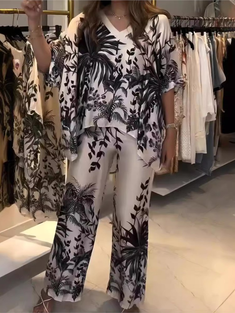 女性のためのエレガントな2ピースのオフィススーツ,十分なプリ - Romper Floral Print のレビューと価格