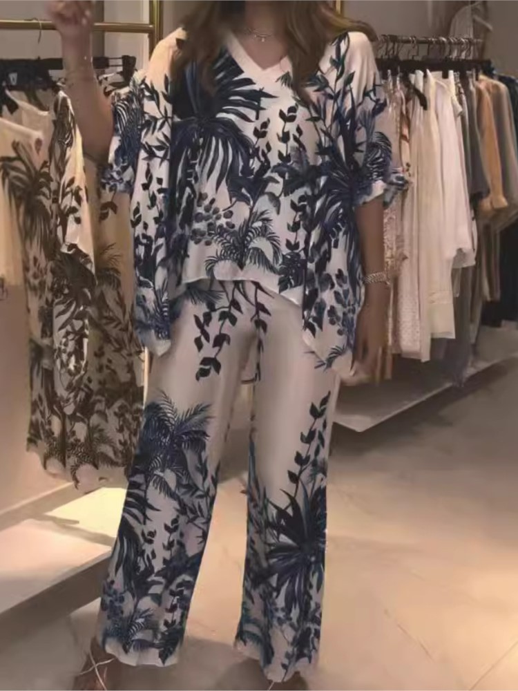 女性のためのエレガントな2ピースのオフィススーツ,十分なプリ - Romper Floral Print のレビューと価格