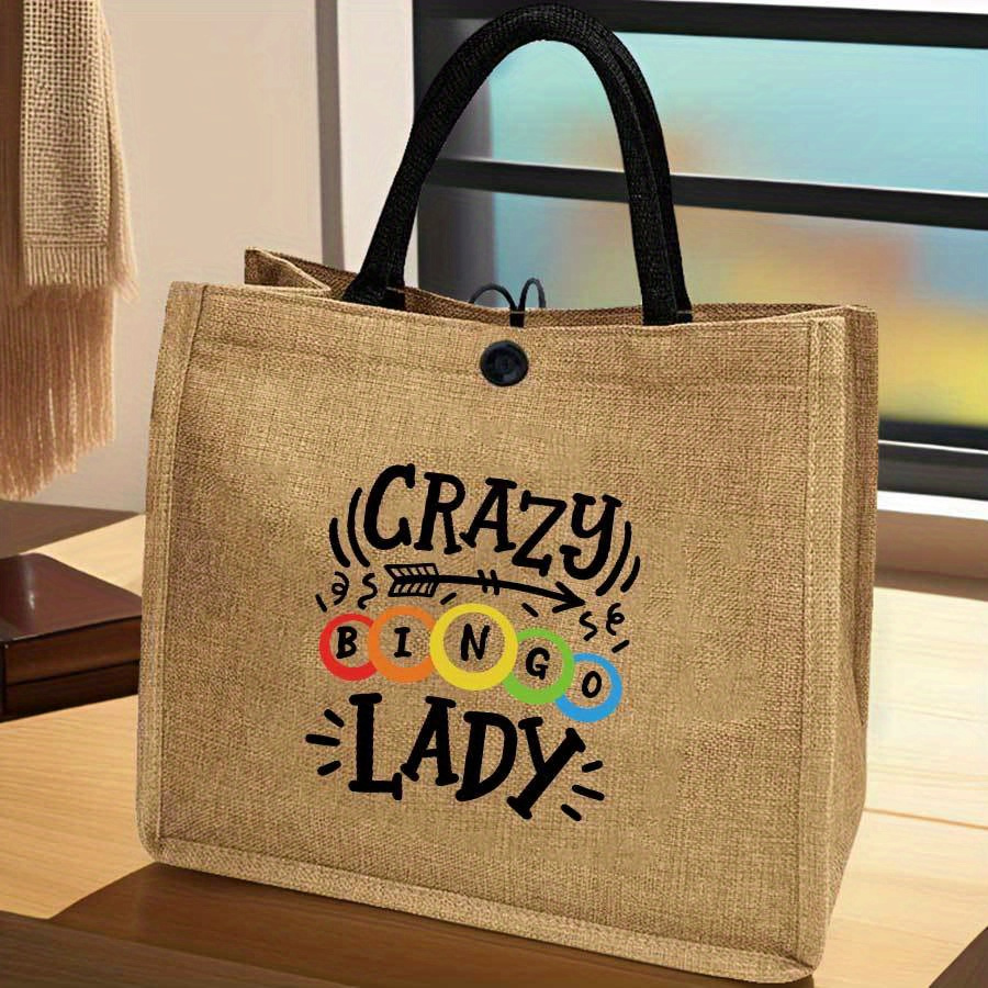 女性用ビンゴプリントトートバッグ（ビンゴカード柄）- 明るい - Tote Bag Beach のレビューと価格