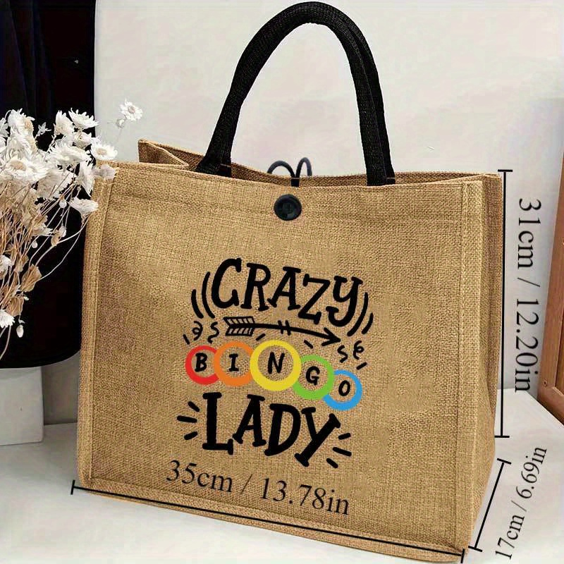 女性用ビンゴプリントトートバッグ（ビンゴカード柄）- 明るい - Tote Bag Beach のレビューと価格