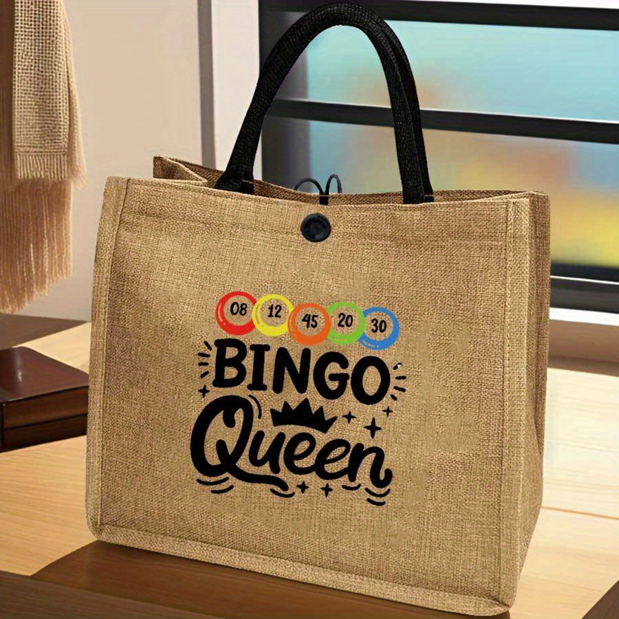 女性用ビンゴプリントトートバッグ（ビンゴカード柄）- 明るい - Tote Bag Beach のレビューと価格